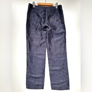 EQ:IQ navy linen pants made in Italy